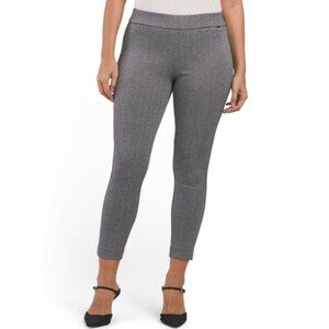 Anne Klein Women's Ankle Pants Size L Black Silver Pull On Slim Fit NWT $89
